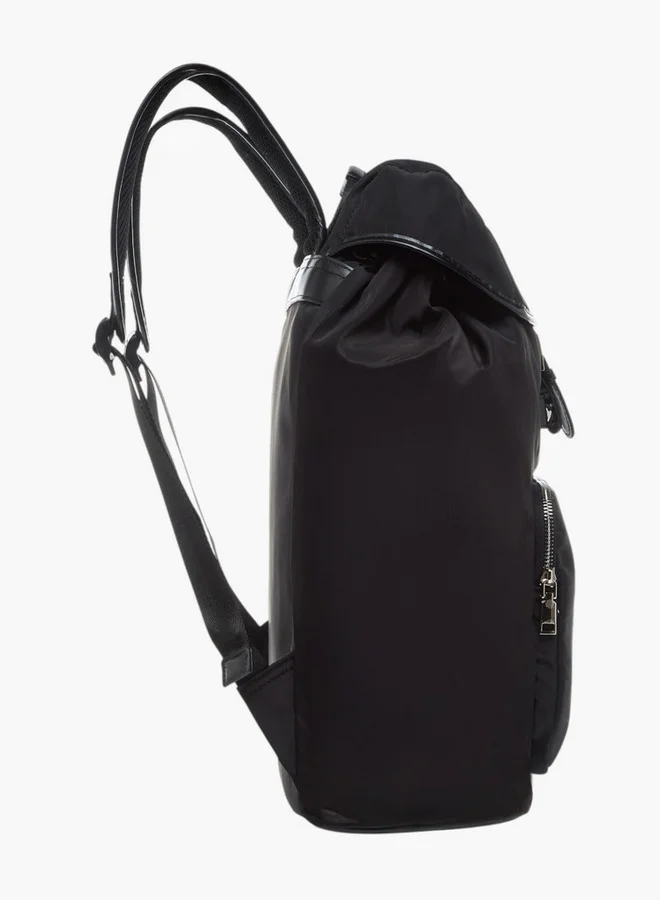 Lee Cooper Solid Backpack with Adjustable Straps - 33x15x43 cm