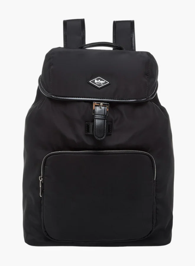Lee Cooper Solid Backpack with Adjustable Straps - 33x15x43 cm