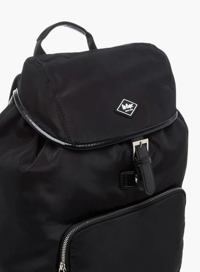 Lee Cooper Solid Backpack with Adjustable Straps - 33x15x43 cm