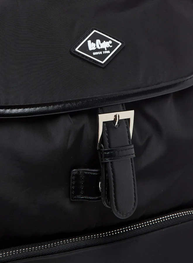 Lee Cooper Solid Backpack with Adjustable Straps - 33x15x43 cm