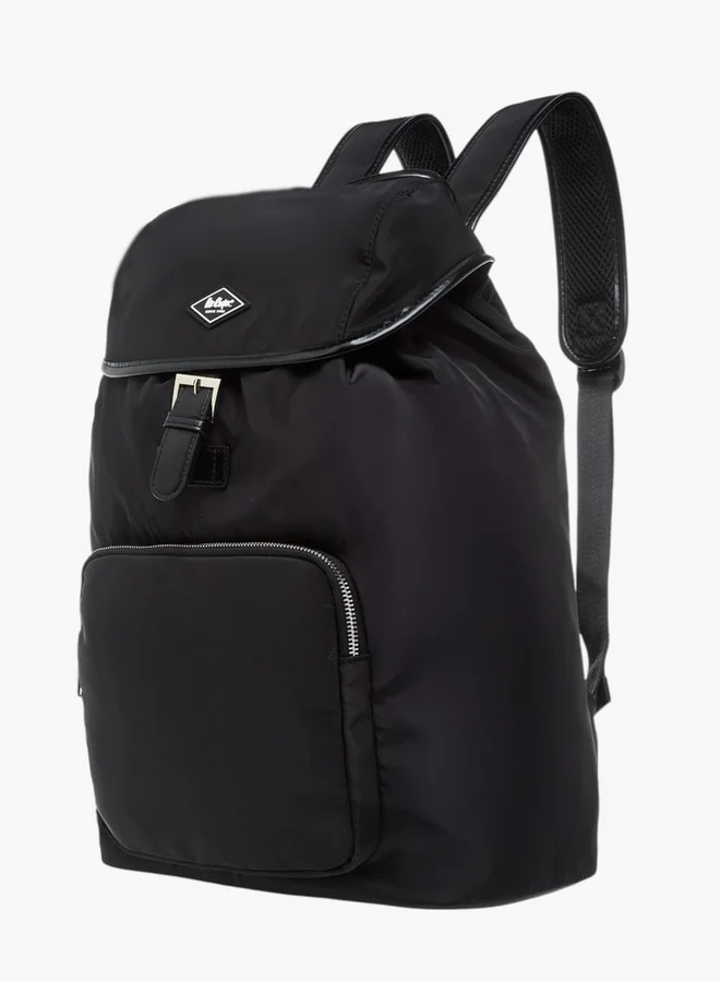 Lee Cooper Solid Backpack with Adjustable Straps - 33x15x43 cm