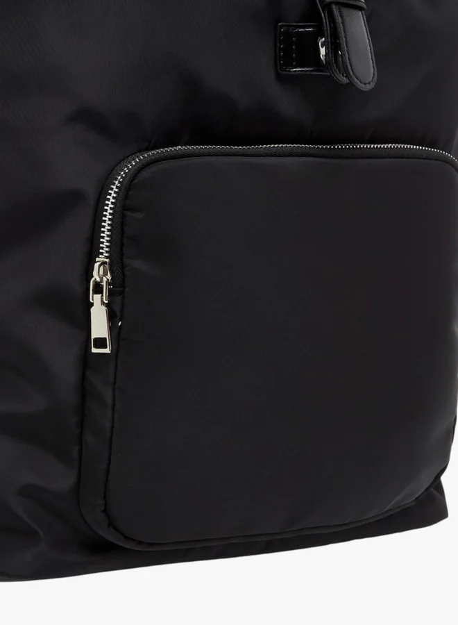 Lee Cooper Solid Backpack with Adjustable Straps - 33x15x43 cm