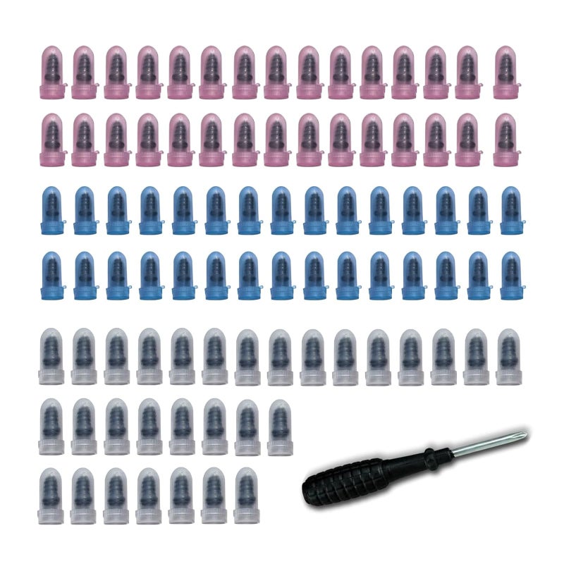 Bawkars 101 PCS Tire Repair Rubber Nail, 3 Size Vacuum Tire Repair Kits Spiral Rubber Screws, Fast Self-Service Tool for Car, Truck, Motorcycle, Tractor Tire Puncture Repair (Black) - Image 1