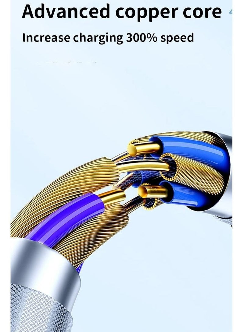 Captaintech Nylon USB-C to Lightning Cable,  Fast Charging Cord for iPhone 14 Plus 13 13 Pro 12 Pro Max 12 11 X XS XR 8, AirPods, 27W 30W, Transparent Shell, Type-C to 8 Pin Fast Charging 8 Pin Cable(2pcs) - Image 4