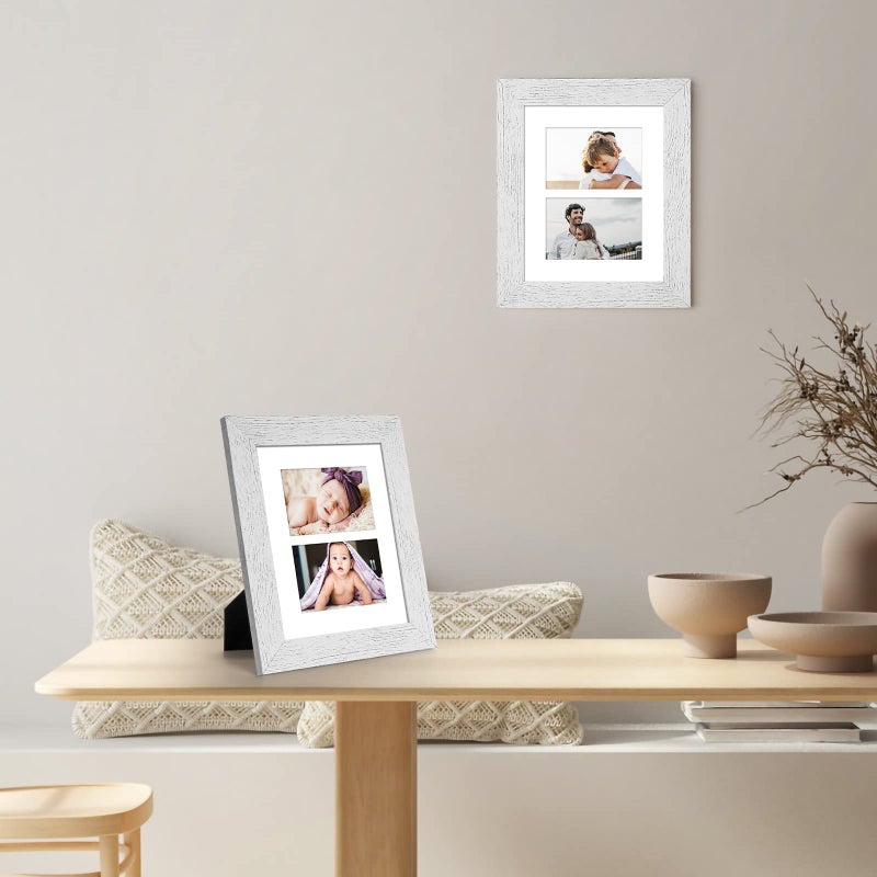 Gaevuian 8x10 إطار الصورة عرض مزدوج 4x6 إطار الصورة مجمعة متعددة الصور مع جدار زجاجي - Image 5