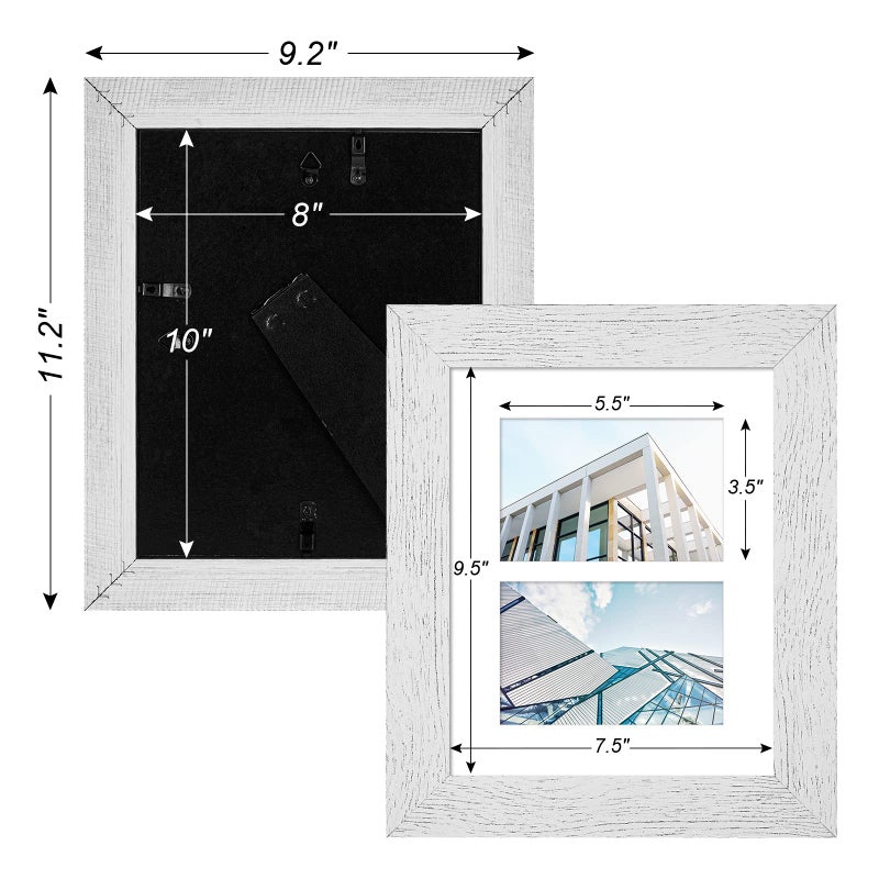 Gaevuian 8x10 إطار الصورة عرض مزدوج 4x6 إطار الصورة مجمعة متعددة الصور مع جدار زجاجي - Image 4
