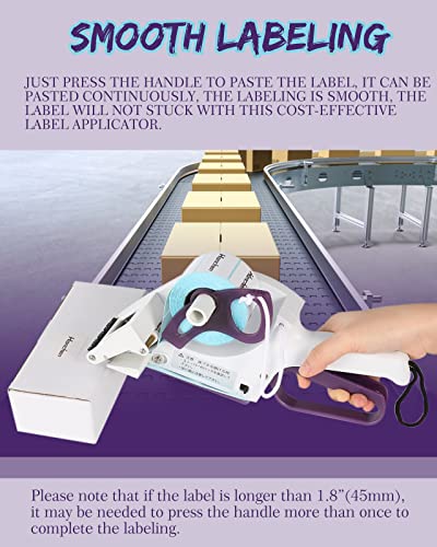 Hanchen Label Applicator, Portable Barcode Applicator Gun Manual Label Applicator Round Square Flat Bottle Labeling Machine Hand Held Sticker Labeler for 1” 3” Label Core - Image 5