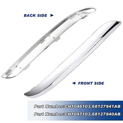 YZQPNB تريم م molding للصدمة الأمامية بالكروم متوافق مع كرايسلر 300 2011 2012 2013 2014 غطاء الصدمة الجانبي الأيسر والأيمن يستبدل CH1046103 CH1047103 68127941AB 68127940AB - Image 4