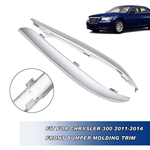 YZQPNB تريم م molding للصدمة الأمامية بالكروم متوافق مع كرايسلر 300 2011 2012 2013 2014 غطاء الصدمة الجانبي الأيسر والأيمن يستبدل CH1046103 CH1047103 68127941AB 68127940AB - Image 2