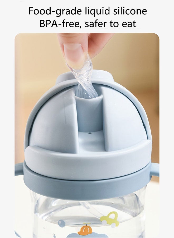 Sharpdo 2PCS Baby Sippy Cups with Straw, Baby Water Bottle, Training Cup with Handles for Toddlers, Boys and Girls - Image 3