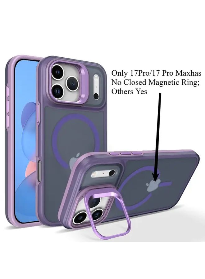 Matte Magnetic Phone Case For Iphone Air Purple Wireless Charging Support Invisible Camera Bracket Shockproof Drop Protection Slim Fit Comfortable Grip Sleek Design - Image 2