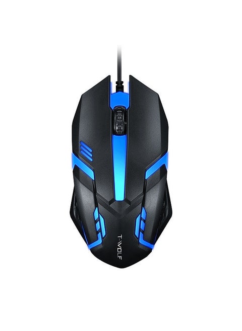 V1 Wired Gaming Mouse 3 Button 7 Colorful Backlight 1200 DPI Office Mouse Built-in Weights for Laptop/PC
