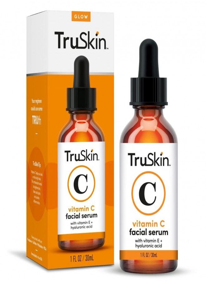 TruSkin Naturals - TruSkin Vitamin C Serum for Face, Anti Aging Serum with Hyaluronic Acid, Vitamin E, Organic Aloe Vera and Jojoba Oil, Hydrating & Brightening Serum for Dark Spots, Fine Lines and Wrinkles, 1 fl oz - Image 1