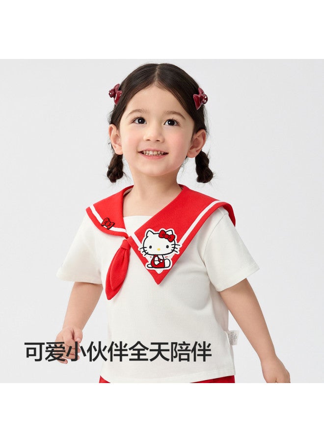 Balabala Hellokitty Co-branded Girls' Outfit 2025 Summer New Two-piece Set - Image 3
