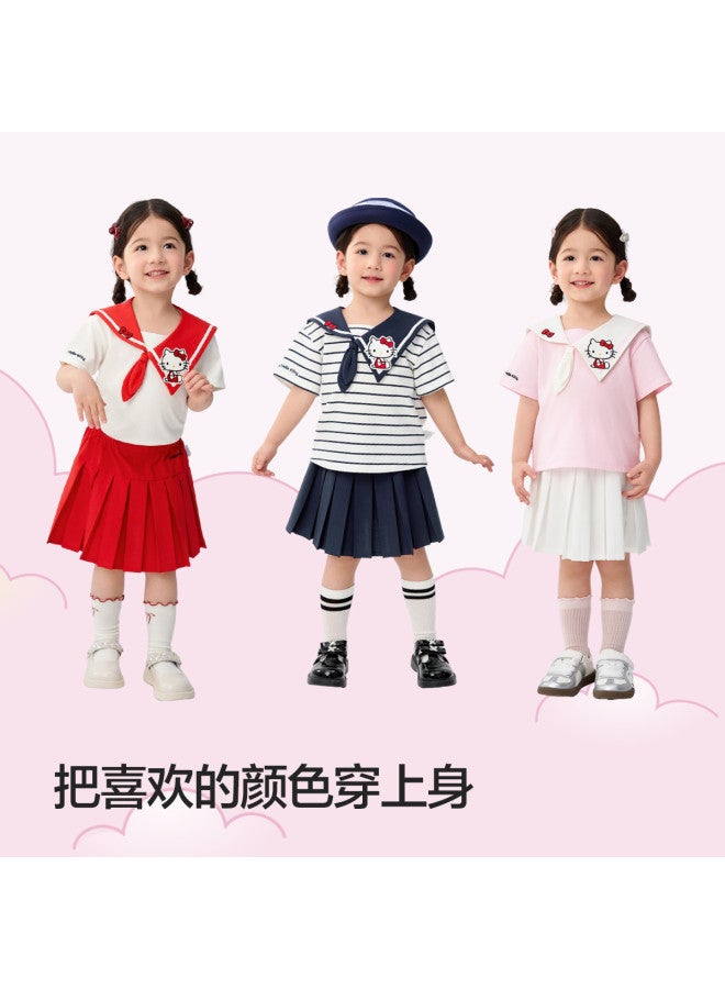 Balabala Hellokitty Co-branded Girls' Outfit 2025 Summer New Two-piece Set - Image 4