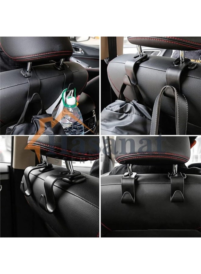 HASANAT ESSENTIALS Essentials Car Back Seat Headrest Hooks (White) â€“ Universal Hanger Holders for Bags, Coats & Groceries - Image 4