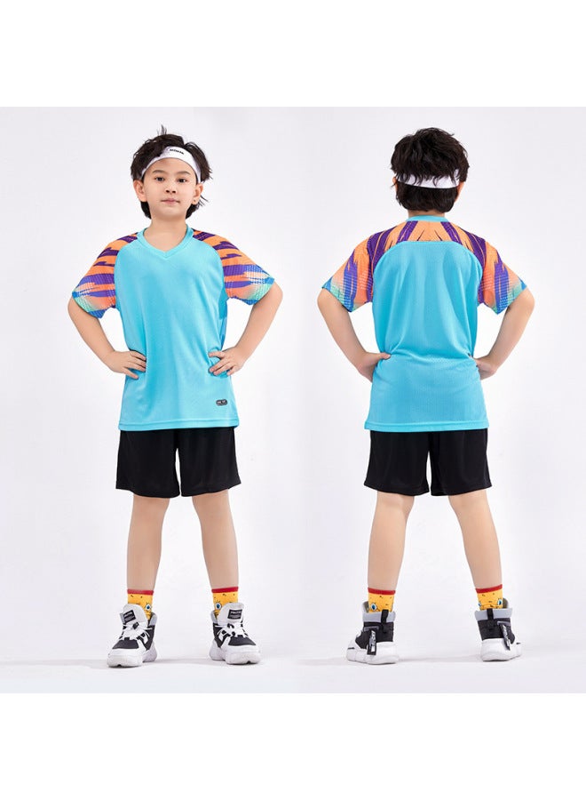 Children's Football Uniform Suit Primary School Student Football Training Uniform Summer Children's Sports Team Uniform Adult Short-sleeved Jersey