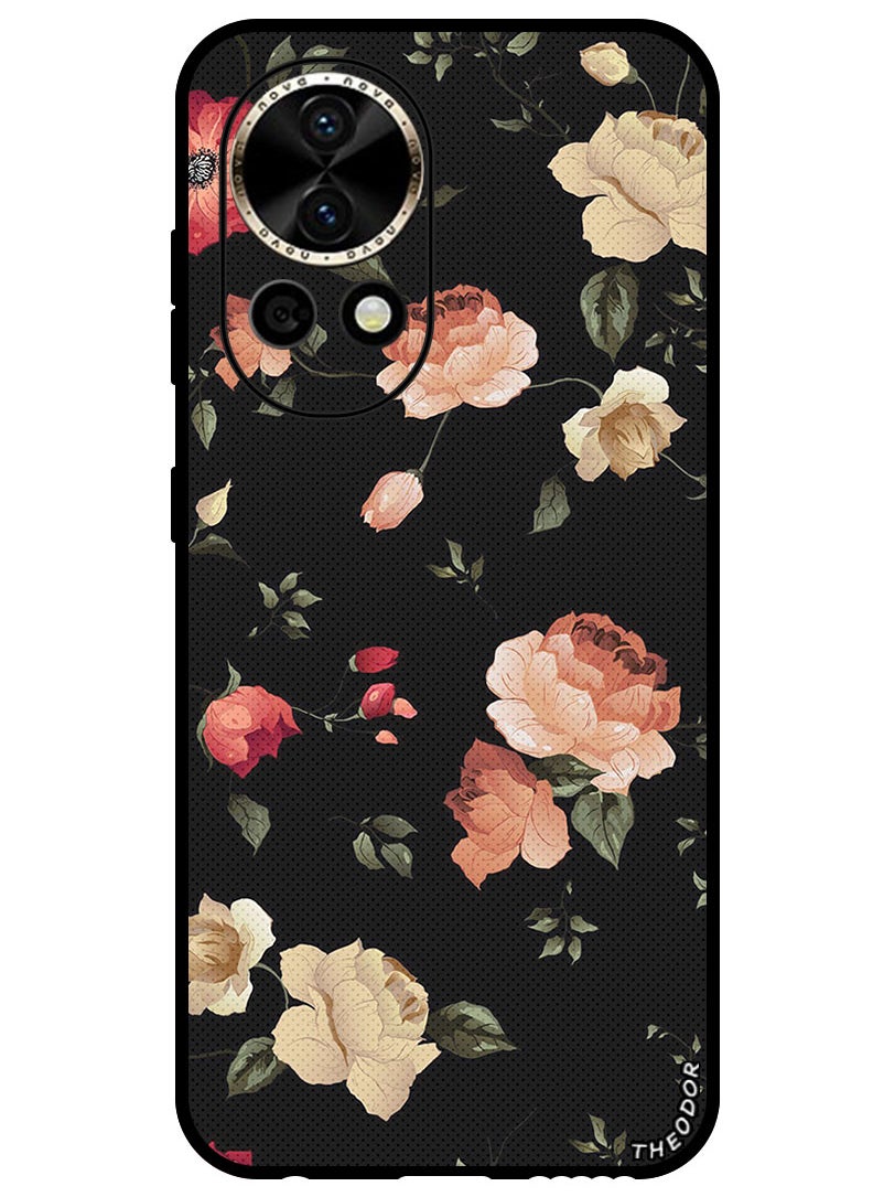 Theodor Protective Case Anti Scratch Shock Proof Bumper Cover For Huawei Nova 12 Colourful Lotus  - Image 1
