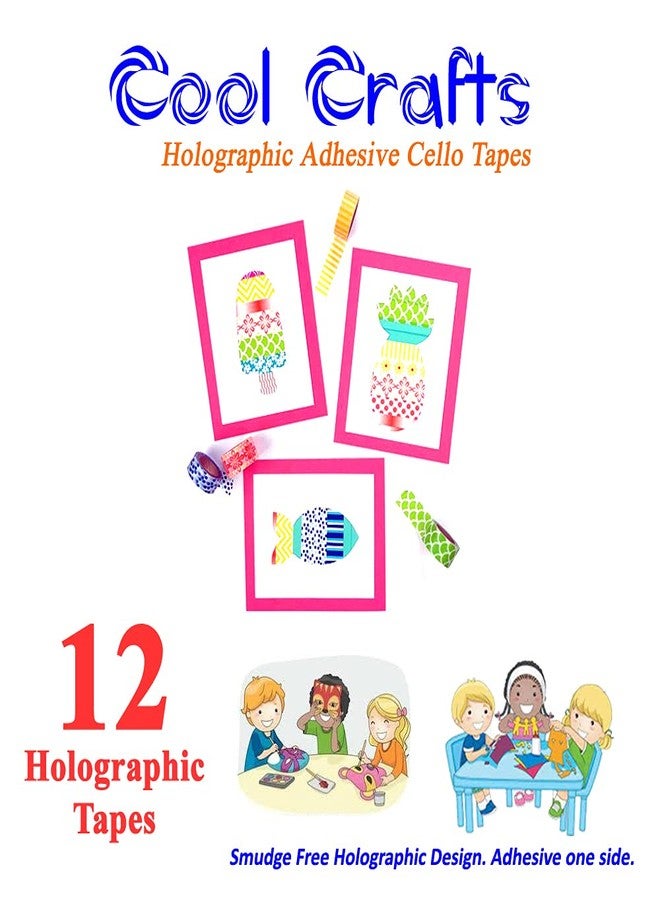 Cool Crafts شريط لاصق لامع من كول كرافتس، مثالي للأعمال اليدوية. عبوة من 12 شريطًا، مناسب للأعمال الفنية والحرفية، وشريط واشي، وسجل القصاصات، وتزيين الأعمال الفنية والحرفية، وتغليف الهدايا، وبطاقات المعايدة. شريط لاصق. - Image 5