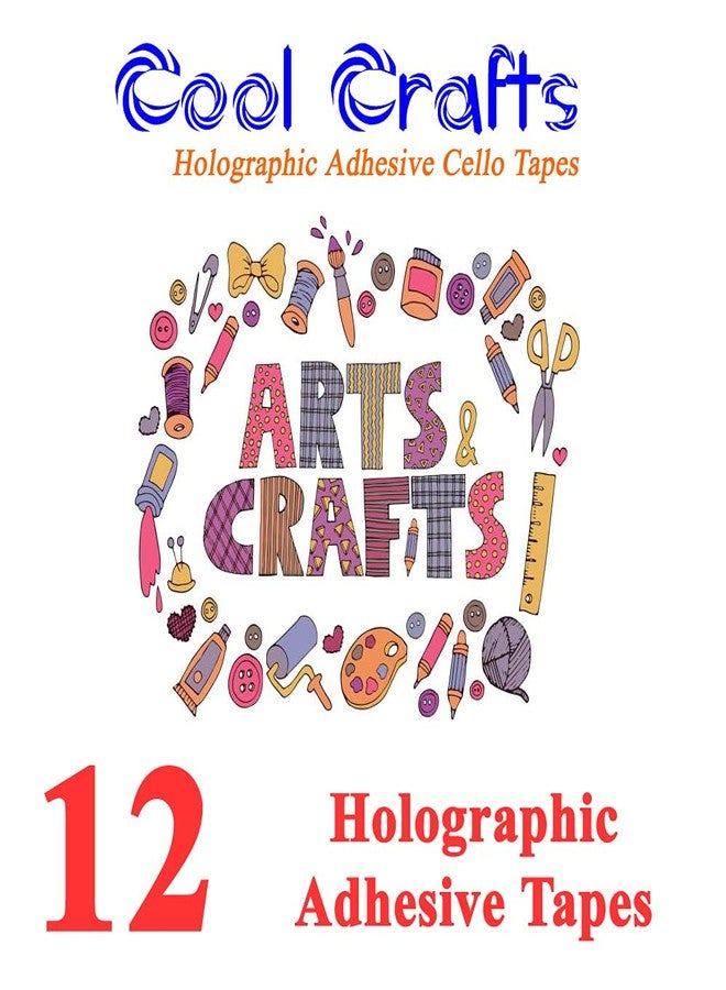 Cool Crafts شريط لاصق لامع من كول كرافتس، مثالي للأعمال اليدوية. عبوة من 12 شريطًا، مناسب للأعمال الفنية والحرفية، وشريط واشي، وسجل القصاصات، وتزيين الأعمال الفنية والحرفية، وتغليف الهدايا، وبطاقات المعايدة. شريط لاصق. - Image 3