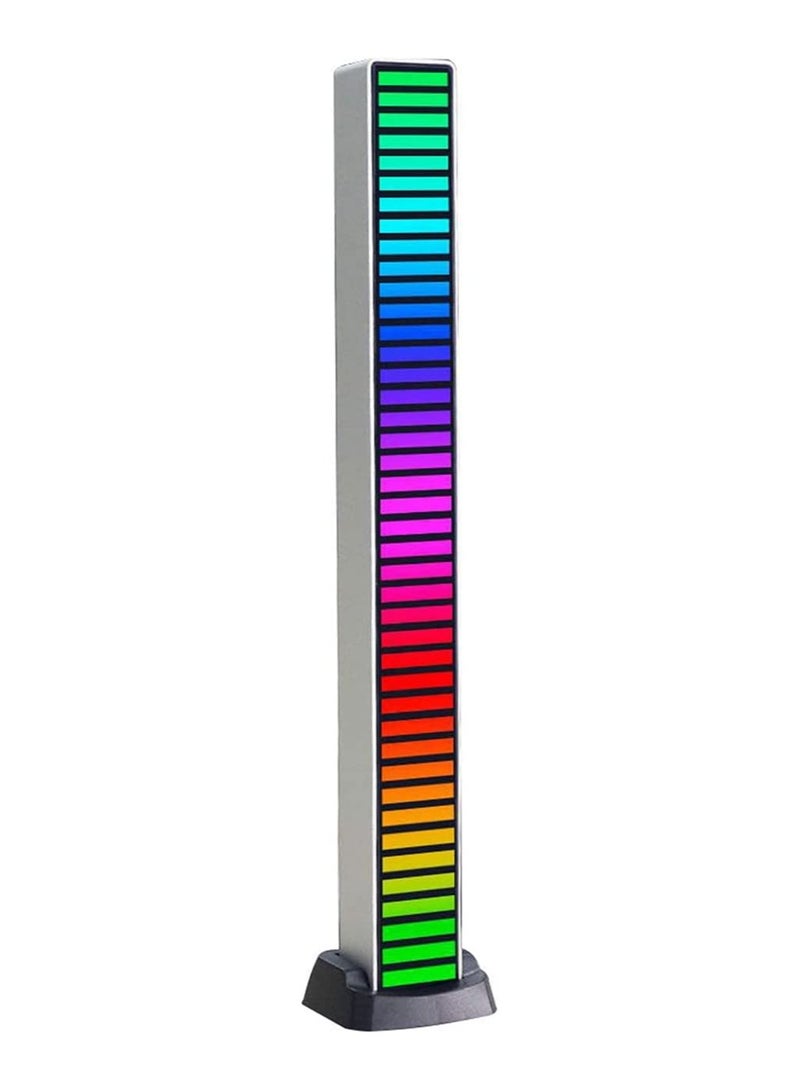 RGB Sound Control Pickup Rhythm Light, 32-Bit MIC Music Dynamic Ambient Light, Creative Colorful Voice Activated Control Ambient Light for Car PC - Image 1