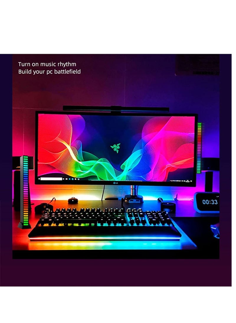 RGB Sound Control Pickup Rhythm Light, 32-Bit MIC Music Dynamic Ambient Light, Creative Colorful Voice Activated Control Ambient Light for Car PC - Image 4