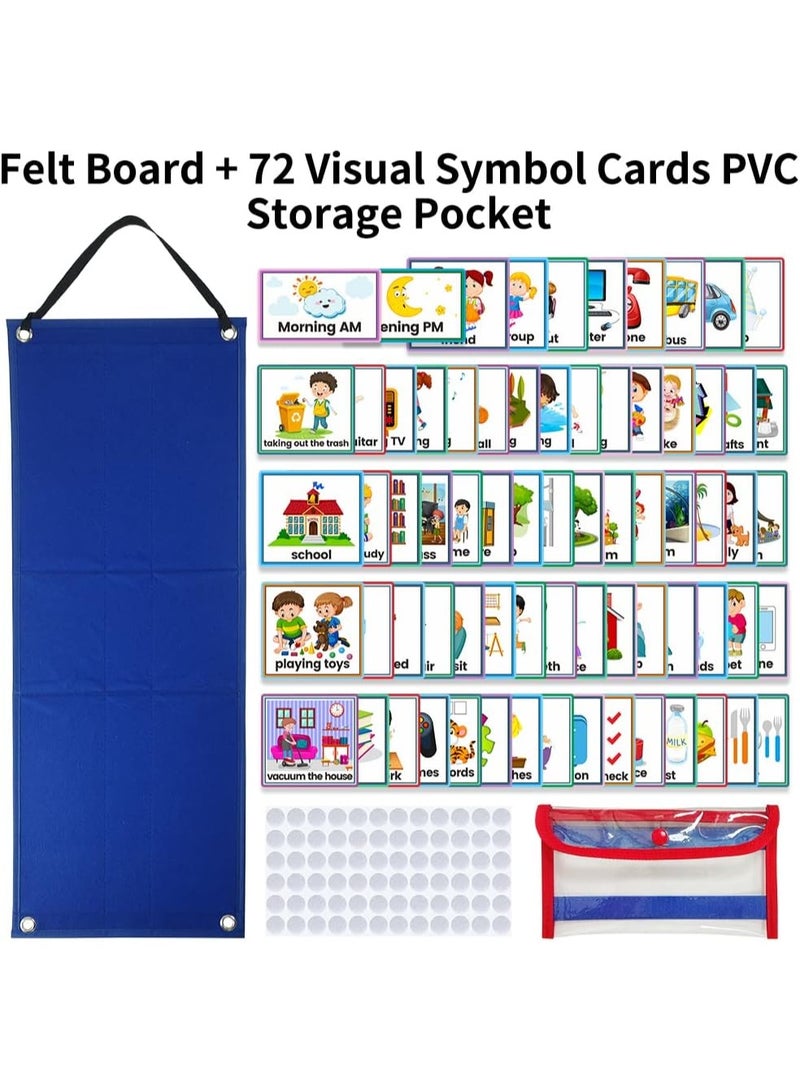 FDTY Visual Schedule Chart for Autism & ADHD Kids - 70 Routine Cards (Morning/Night/Outings) - Durable Felt Board with Storage Pocket - OT Approved Learning Tool for Home & School - Image 4