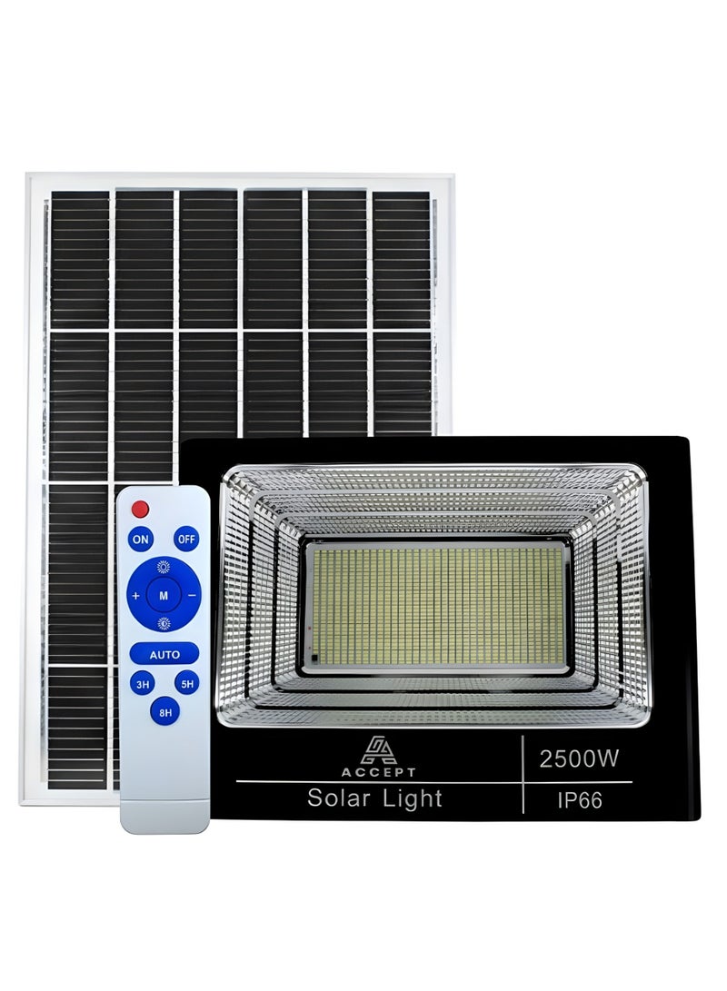 ACCEPT 2500W Solar Street Lights, IP66 waterproof, with remote control, white light color