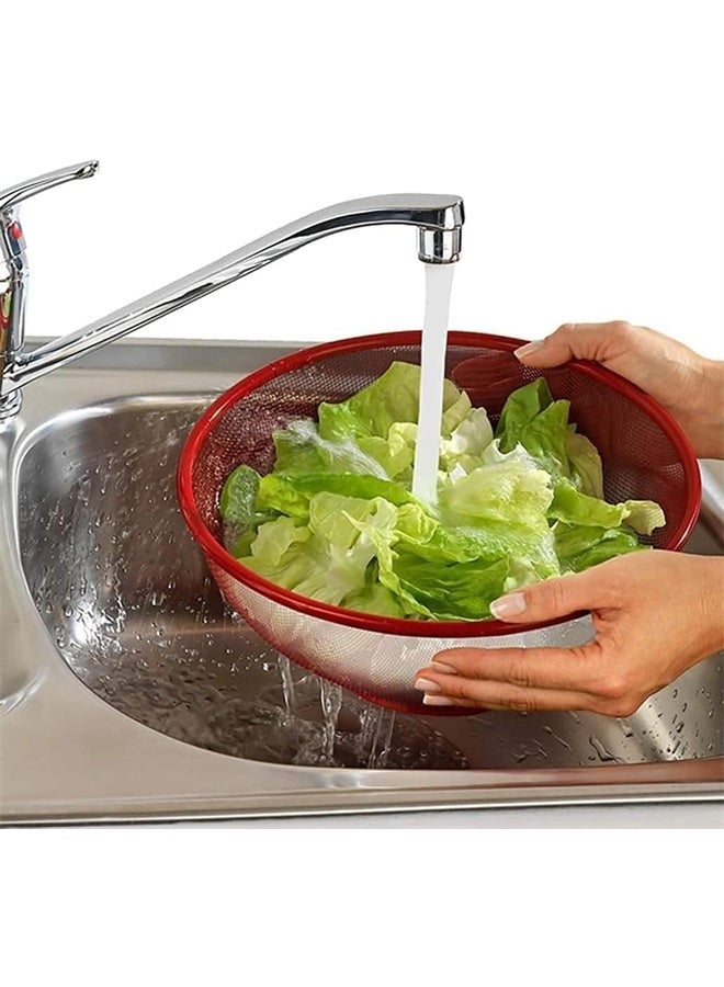 HOMESTAR Fruits Basket For Kitchen, Apple Shape Basket With Net Cover, Vegetables and Fruit Bowl For Dining Table, Fruit Storage Basket With Lid - Image 3