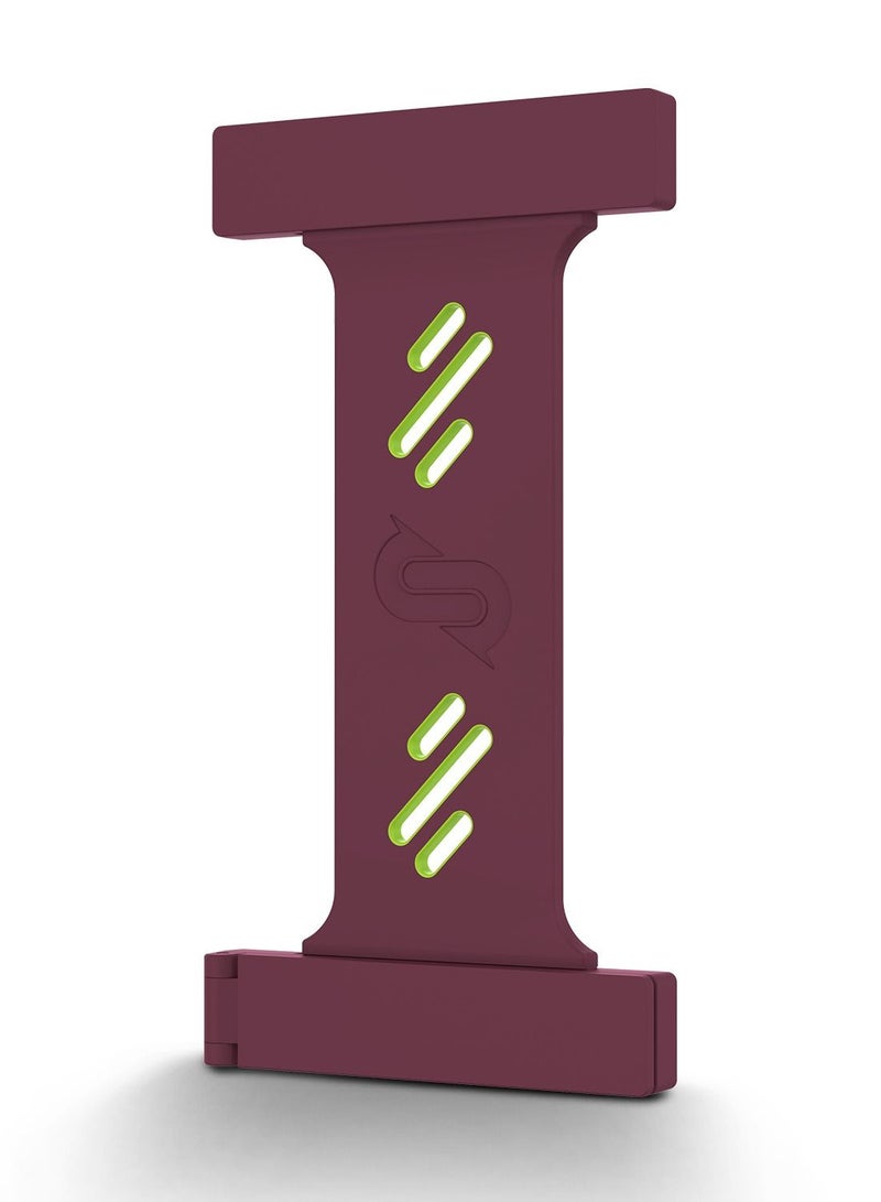 Remson Mag-X Phone Grip Strap with Magnetic Phone Kickstand (Maroon/Neon Green) - Image 1