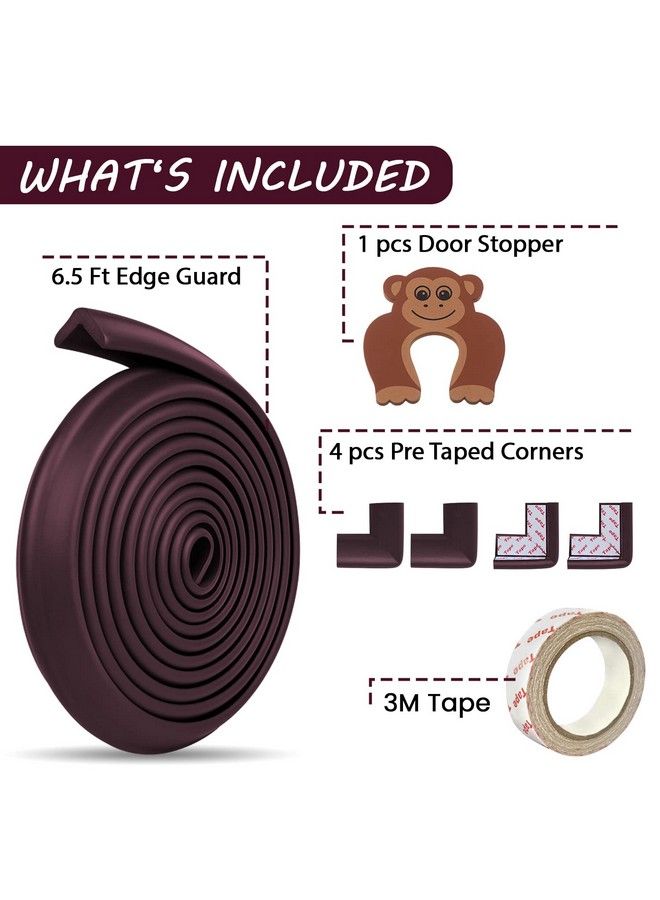 Vic Kid Baby Proofing Edge & Corner Guards Rubber Foam Table Corner Protector For Baby Table Edge Guard (6.5 Ft Edge + Pre Taped 4 Corners + 1 Pc Door Stopper) - Image 4
