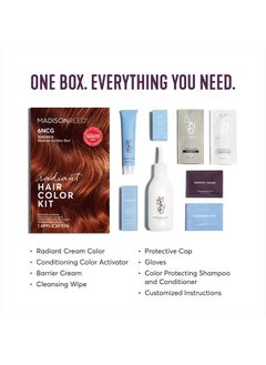 Madison Reed Radiant Hair Color Kit, Medium Amaretto Red for 100% Gray Coverage, Ammonia-Free, 6NCG Sardinia Red, Permanent Hair Dye, Pack of 1  - Image 2