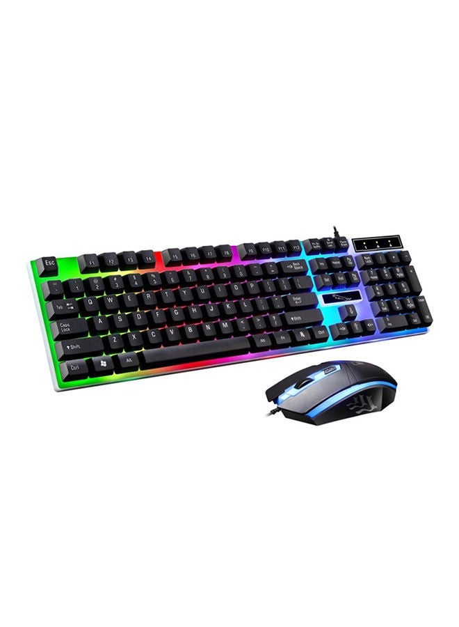 G21 USB Wired 104 Buttons Mechanical Feel Keyboard And LED Mouse Set Suit white - Image 1
