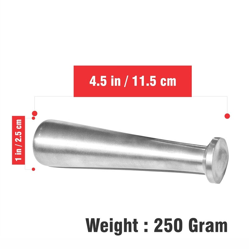 Pure Source India طقم مدقة وهاون من الألمنيوم من مصدر نقي الهند 1 قطعة 45 بوصة فضي - Image 3
