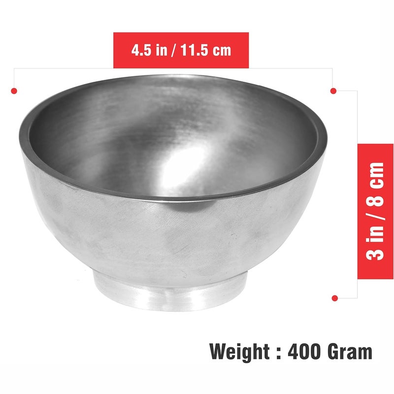 Pure Source India طقم مدقة وهاون من الألمنيوم من مصدر نقي الهند 1 قطعة 45 بوصة فضي - Image 2