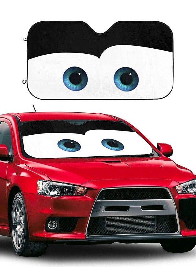 Car Sunshade Funny Cartoon Eye Front Window Cover Car Windshield Sun Shade Blocks for SUV Auto Interior Accessories Protection Keep Your Vehicle Cool Black - Image 1