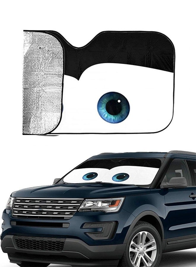 Car Sunshade Funny Cartoon Eye Front Window Cover Car Windshield Sun Shade Blocks for SUV Auto Interior Accessories Protection Keep Your Vehicle Cool Black - Image 3