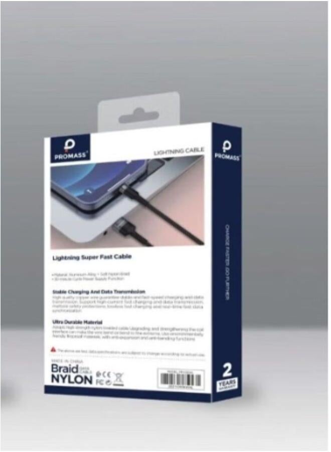 PROMASS Lightning To USB Cable - 1 Meter Black - Image 2