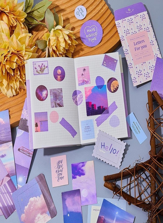 WROPZO 346Pcs Moonlight Vintage Aesthetic Scrapbook Kit, Journal Supplies Stickers Pack for Art Journaling Planners DIY Decoration Paper Stickers Craft Kits Notebook Aesthetic Tape - Image 5