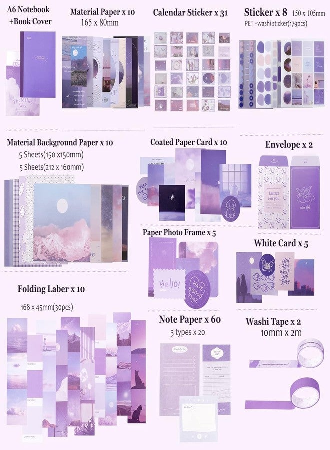 WROPZO 346Pcs Moonlight Vintage Aesthetic Scrapbook Kit, Journal Supplies Stickers Pack for Art Journaling Planners DIY Decoration Paper Stickers Craft Kits Notebook Aesthetic Tape - Image 2