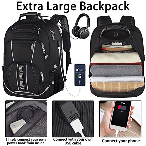 JCDOBEST 18.4 inch Gaming Laptop Backpacks with USB Charging Port, Big Capacity TSA Friendly RFID Anti Theft Pocket College Heavy Duty Computer Work bag for Men - Image 4