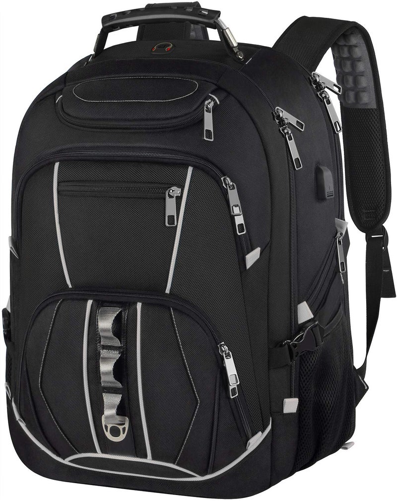 JCDOBEST 18.4 inch Gaming Laptop Backpacks with USB Charging Port, Big Capacity TSA Friendly RFID Anti Theft Pocket College Heavy Duty Computer Work bag for Men - Image 1