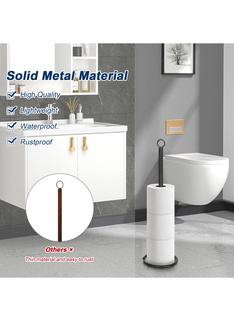 NearMoon NearMoon Bath Toilet Paper Holder Stand  Free Standing Tissue Paper Storage with Reserve  Space Toilet 4 Rolls Holder for Bathroom/Kitchen Countertop-All Metal (1 Pack  Matte Black)  - Image 3