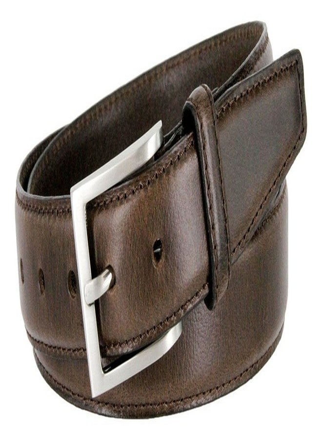 بيلتس.كوم حزام كلاسيكي من الجلد الطبيعي المدبوغ بالزيت، مناسب للعمل والمناسبات الرسمية وغير الرسمية (بني، 34) - Image 3