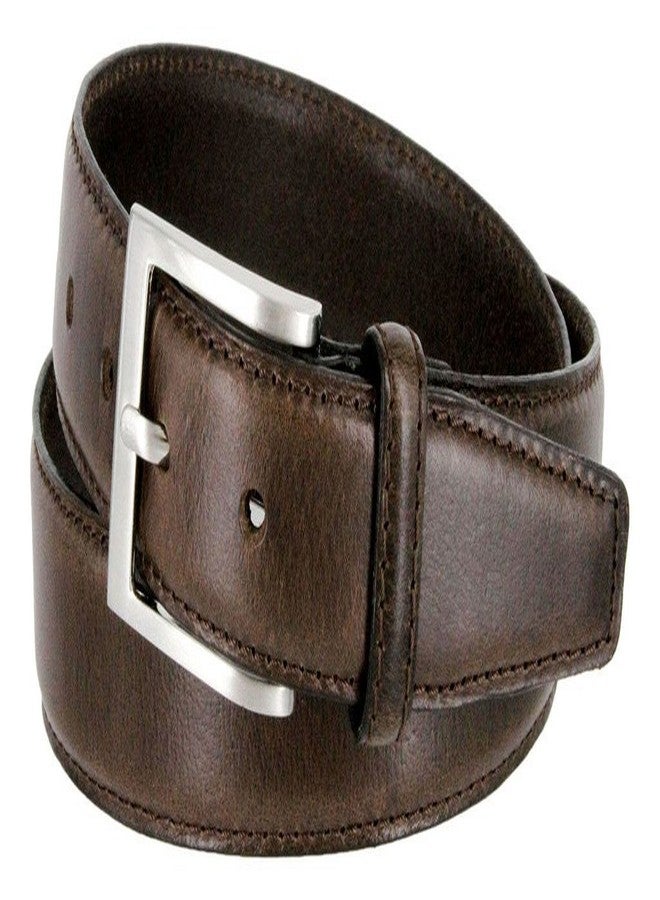 بيلتس.كوم حزام كلاسيكي من الجلد الطبيعي المدبوغ بالزيت، مناسب للعمل والمناسبات الرسمية وغير الرسمية (بني، 34) - Image 1