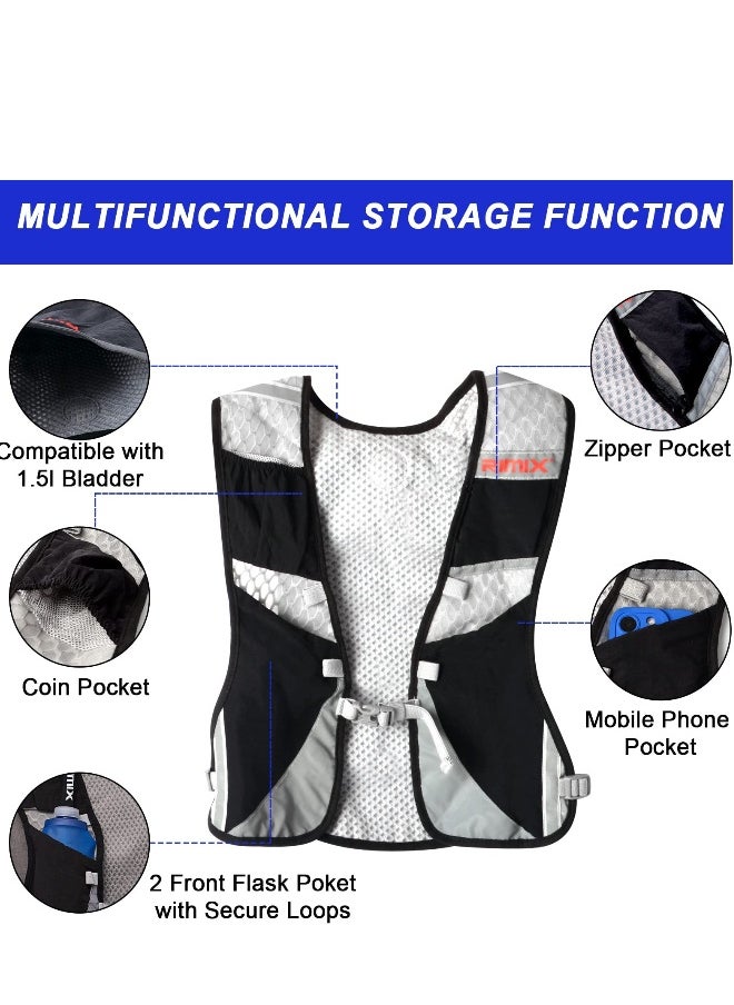 Generic Hydration Backpack Pack with 5L Water Bladder, Hydration Water Backpack with Hydration Bladder Hiking Running Cycling Biking Water Backpack for Men and Women(black)  - Image 4