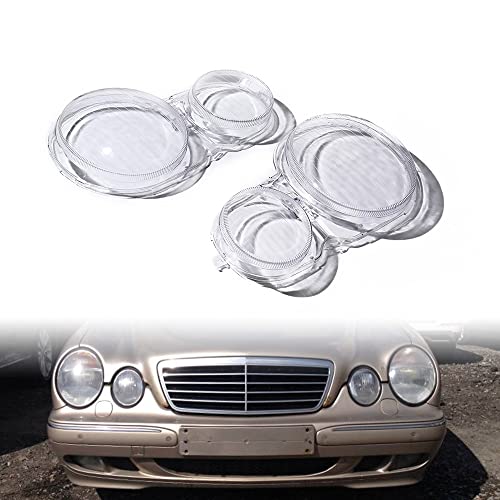 Anzios 2pcs Headlight Covers Compatible with 1996-2002 Mercedes W210 E280 E300 E320 E420 E430 E500 Headlamp Shell Transparent Lens - Image 5