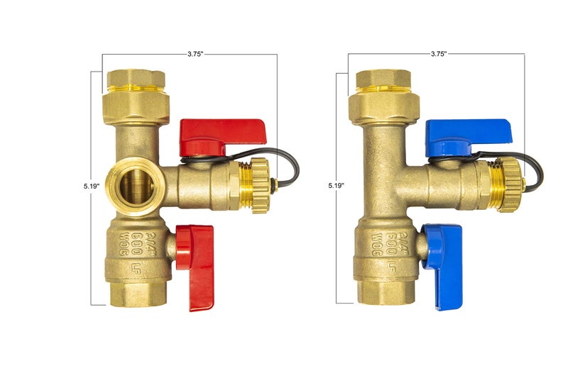 Libra Supply 3/4 inch Sweat Tankless Water Heater Isolation Valve Kit with Pressure Relief Valve, FNPT x Sweat, 3/4'' Service Valve Kit for Rheem, Rinnai, Ecosmart Navien Noritz Takagi Bosch - Image 3