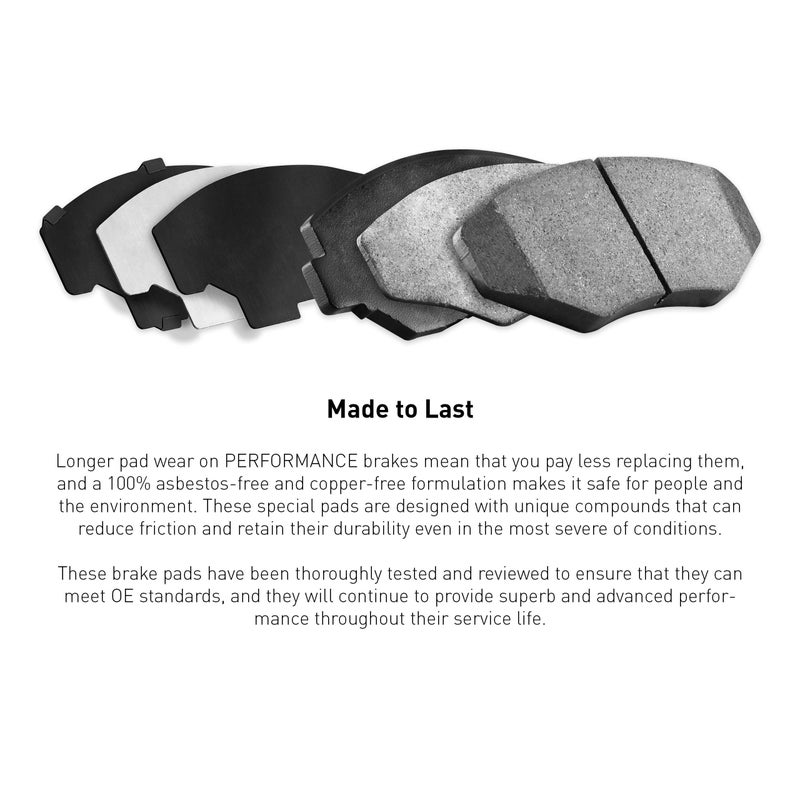 R1 Concepts Front Performance Sport Brake Pads For 2008-2013 BMW 128i |Automotive Replacement Brake Pads - Image 3