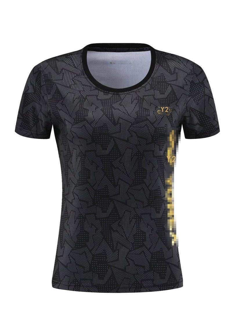 Generic - New Quick-Dry Badminton Shirt Unisex Team Women's black top - Image 1
